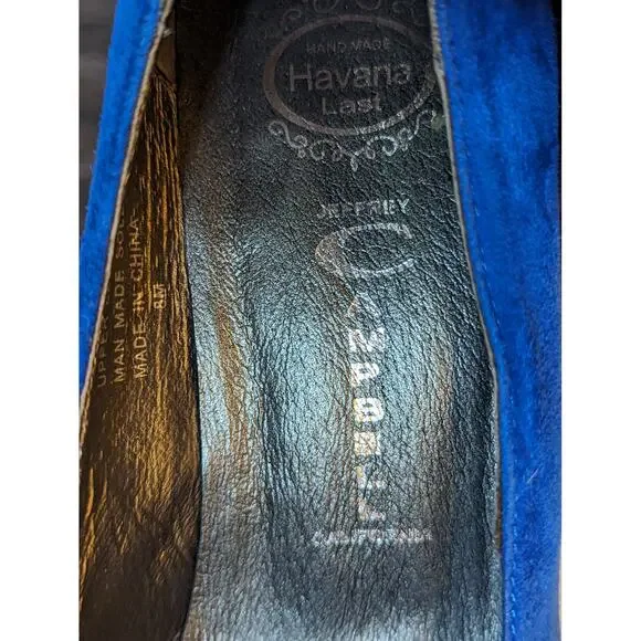 Jeffrey Campbell Women's Blue Suede Platform Heels Size 8 - Picture 6 of 7